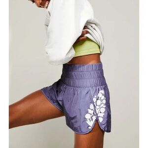 FP Movement by Free People Lilac Athletic Shorts with White Side Motif